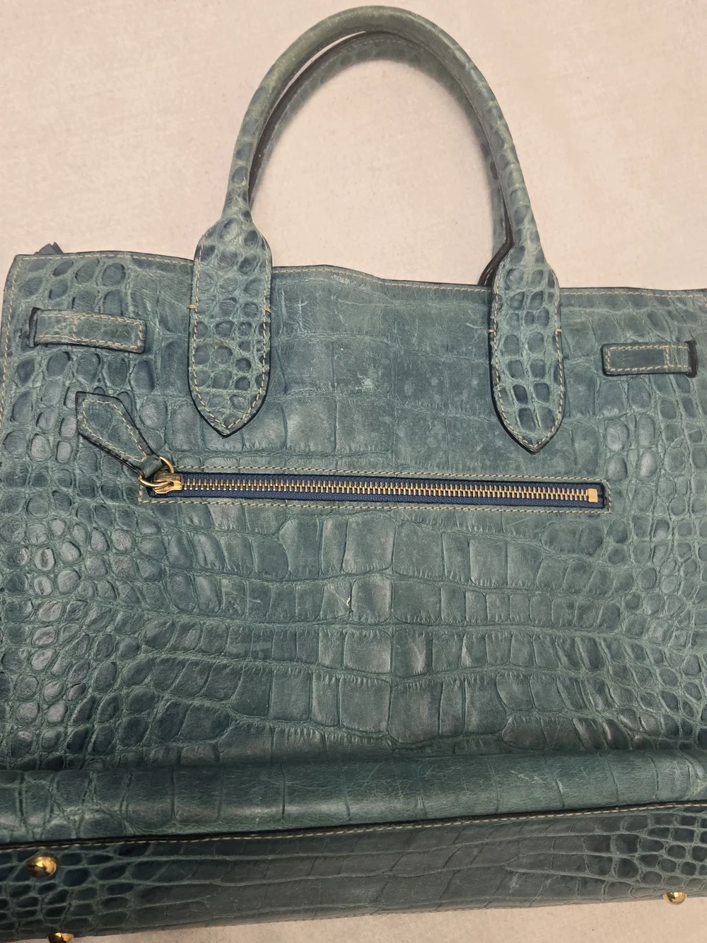 Dooney Bourke Croc-Embossed Tote Bag with Top Handles - Picture 10 of 15
